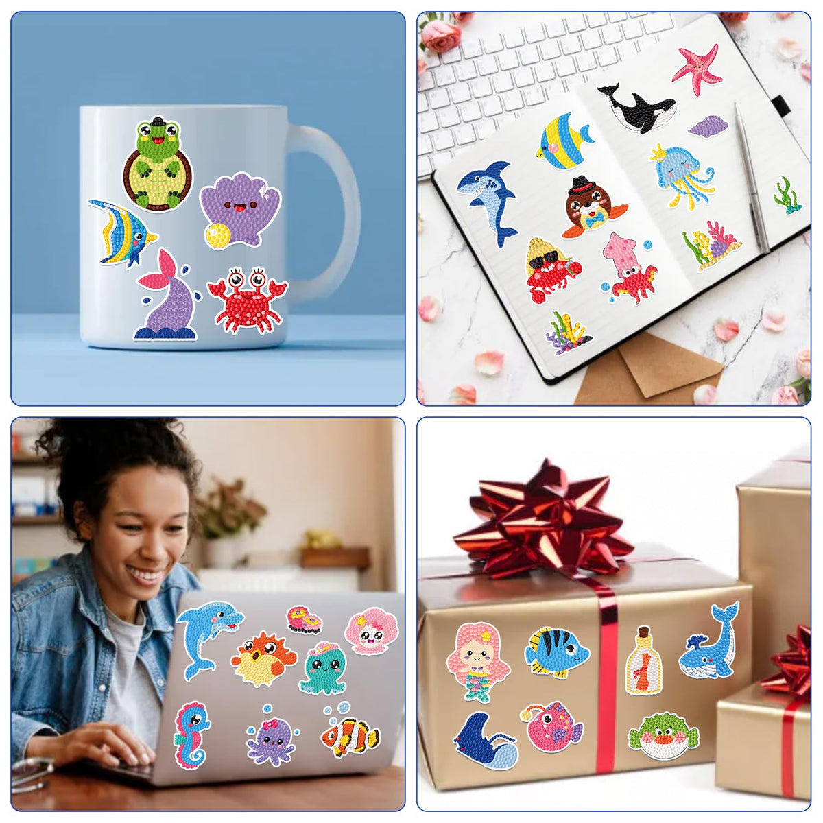 Labeol Diamond Art Kits for Kids Boys and Girls Ages 6-8-10-12 Easy to DIY Creative Diamond Art Sticker Craft by Numbers Kits for Kids and Adult Beginners (Animal)