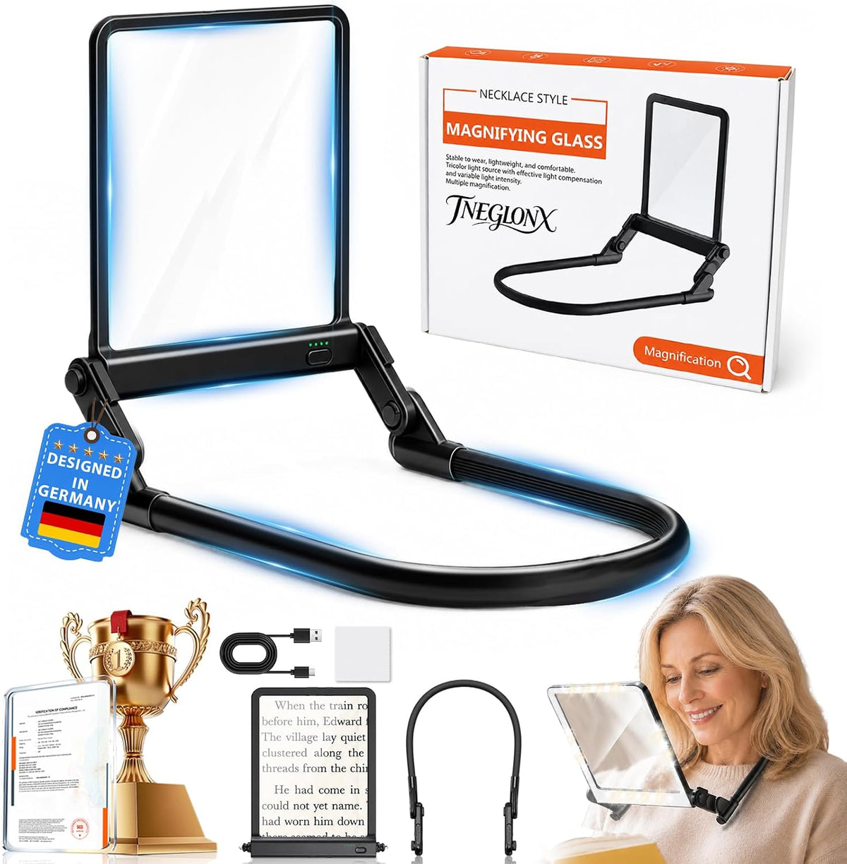 2026 Upgraded 12X Magnifying Glass with Light for Reading