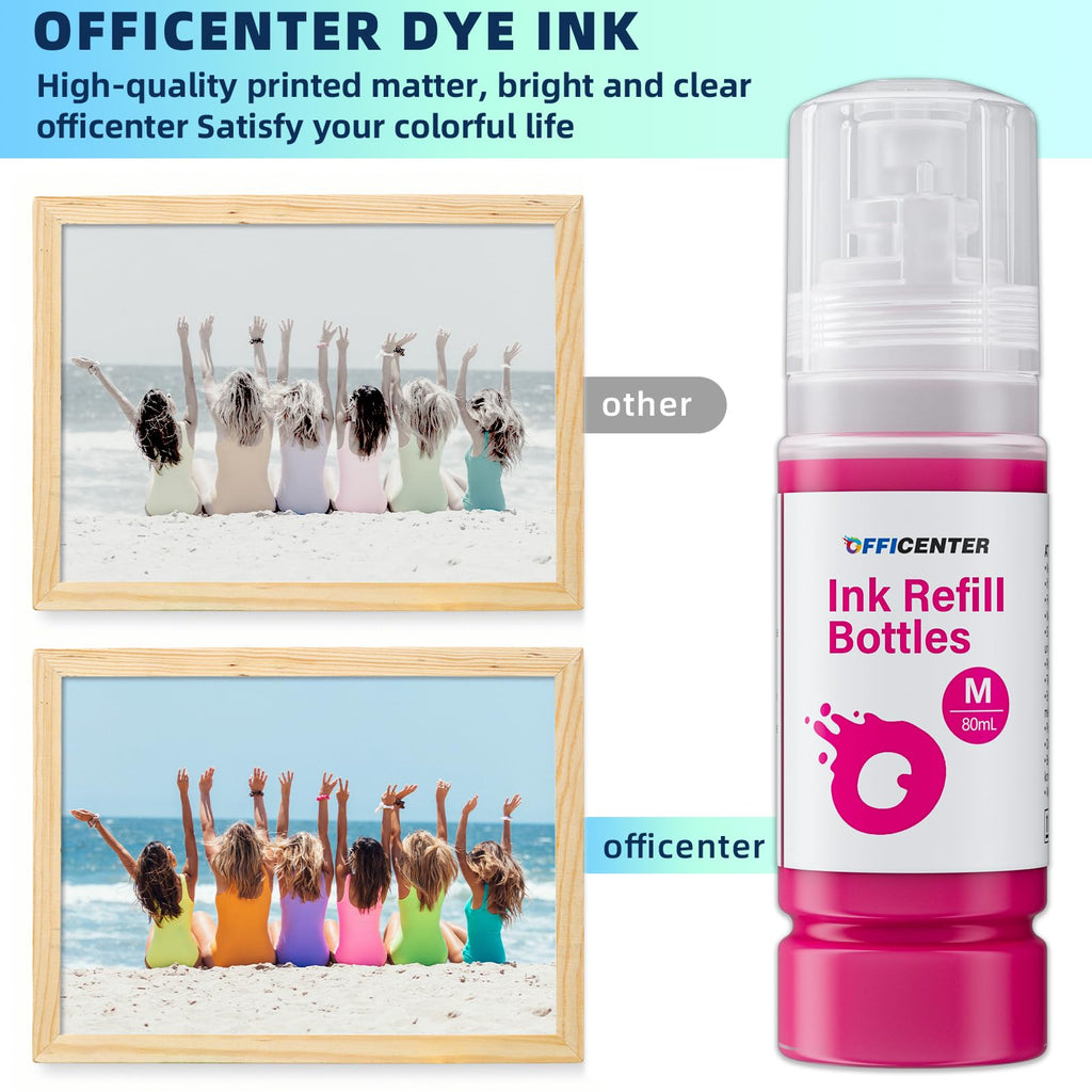 OFFICENTER Compatible Ink Refill Bottles for ET2760 ET-4760 ET2750 ET-3760 ET-2850 ET-15000 ST-4000 ST-2000 ET-3710 ET-3850 ET-3750 ET-4850 ET-3830 ET4750 ET2700 ST3000 ET3700 Printer(2BK C M Y)