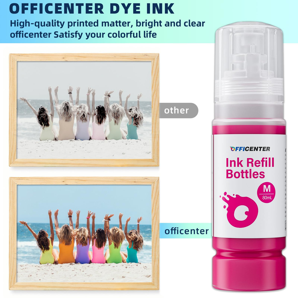 OFFICENTER Compatible Ink Refill Bottles for ET2760 ET-4760 ET2750 ET-3760 ET-2850 ET-15000 ST-4000 ST-2000 ET-3710 ET-3850 ET-3750 ET-4850 ET-3830 ET4750 ET2700 ST3000 ET3700 Printer(2BK C M Y)