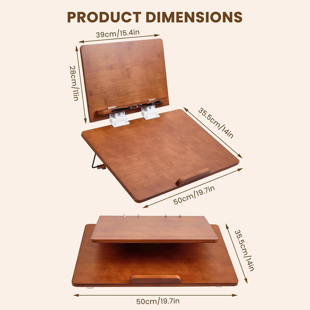 Ergonomic Double Layer Adjustable Slant Board for Writing (Tea Color)