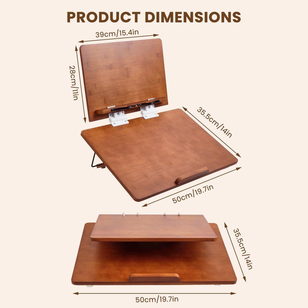 Ergonomic Double Layer Adjustable Slant Board for Writing (Tea Color)