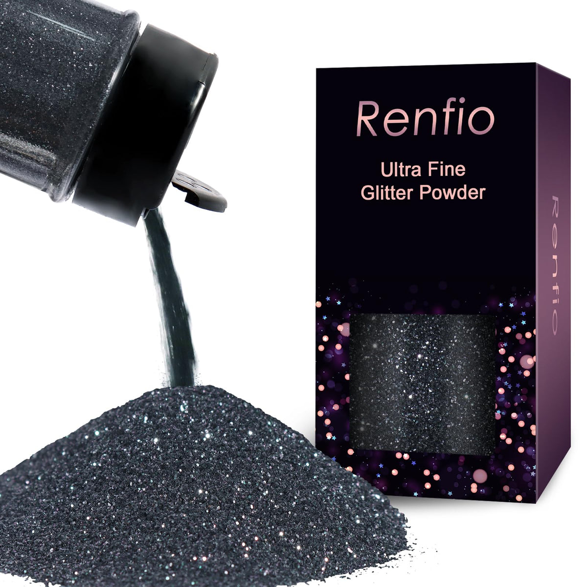 Renfio: Ultra Fine Glitter Powder, 2.11 oz (60g) – Metallic & Holographic
