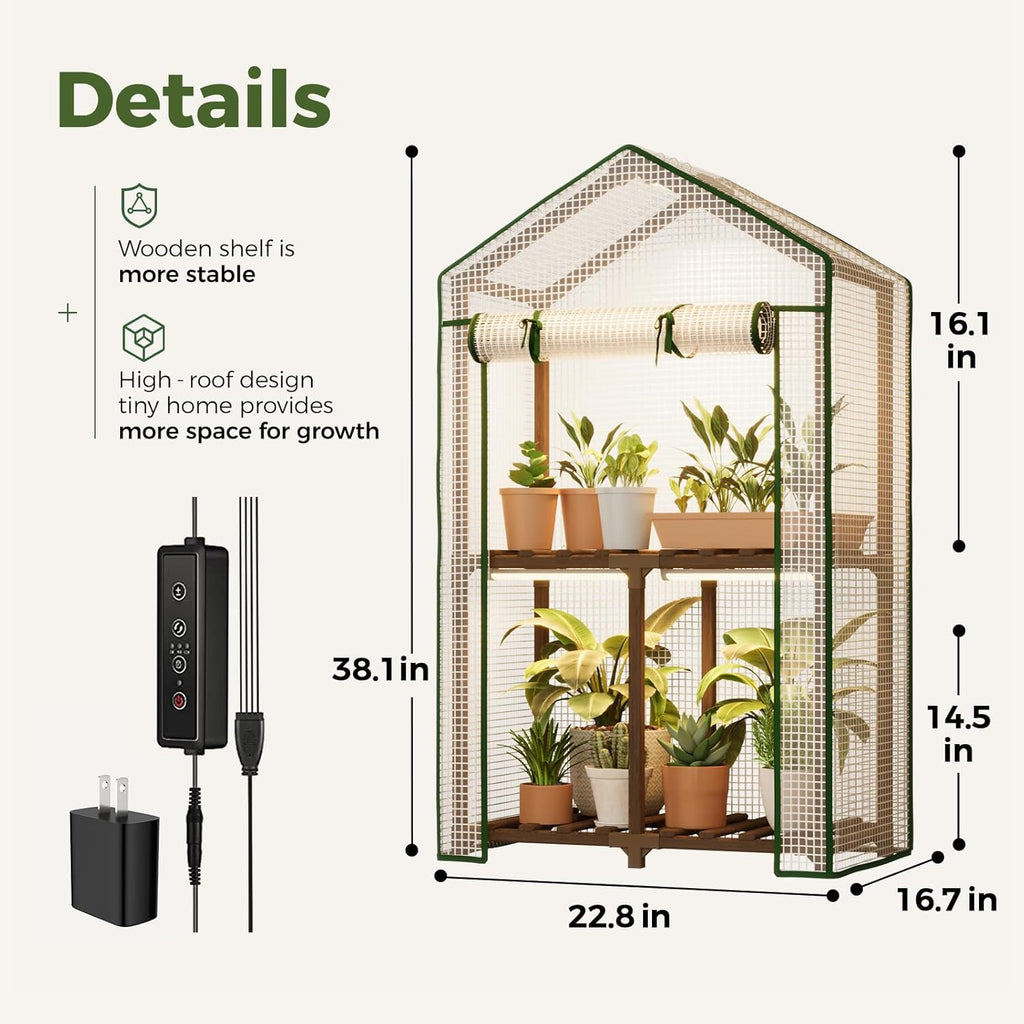 Bamworld 2- and 3-Tier Mini Greenhouse with Optional Grow Light