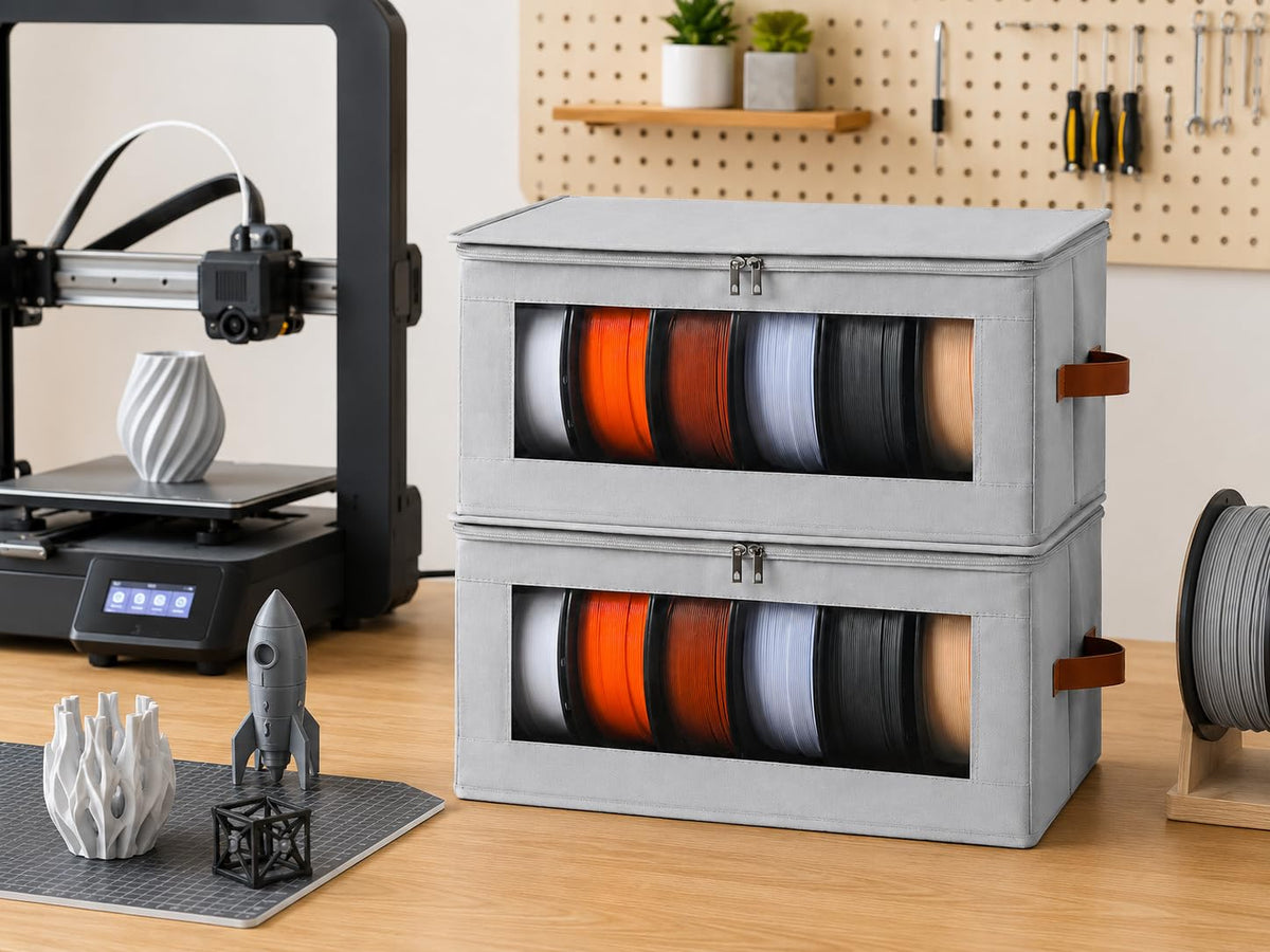Qozary Filament Storage Box, 4 Pack Filament Container for 3D Printing