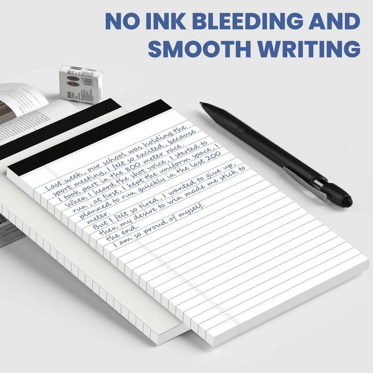 6 Pack Notepads 5x8, Color, Small Legal Pads, Perforated Notebook