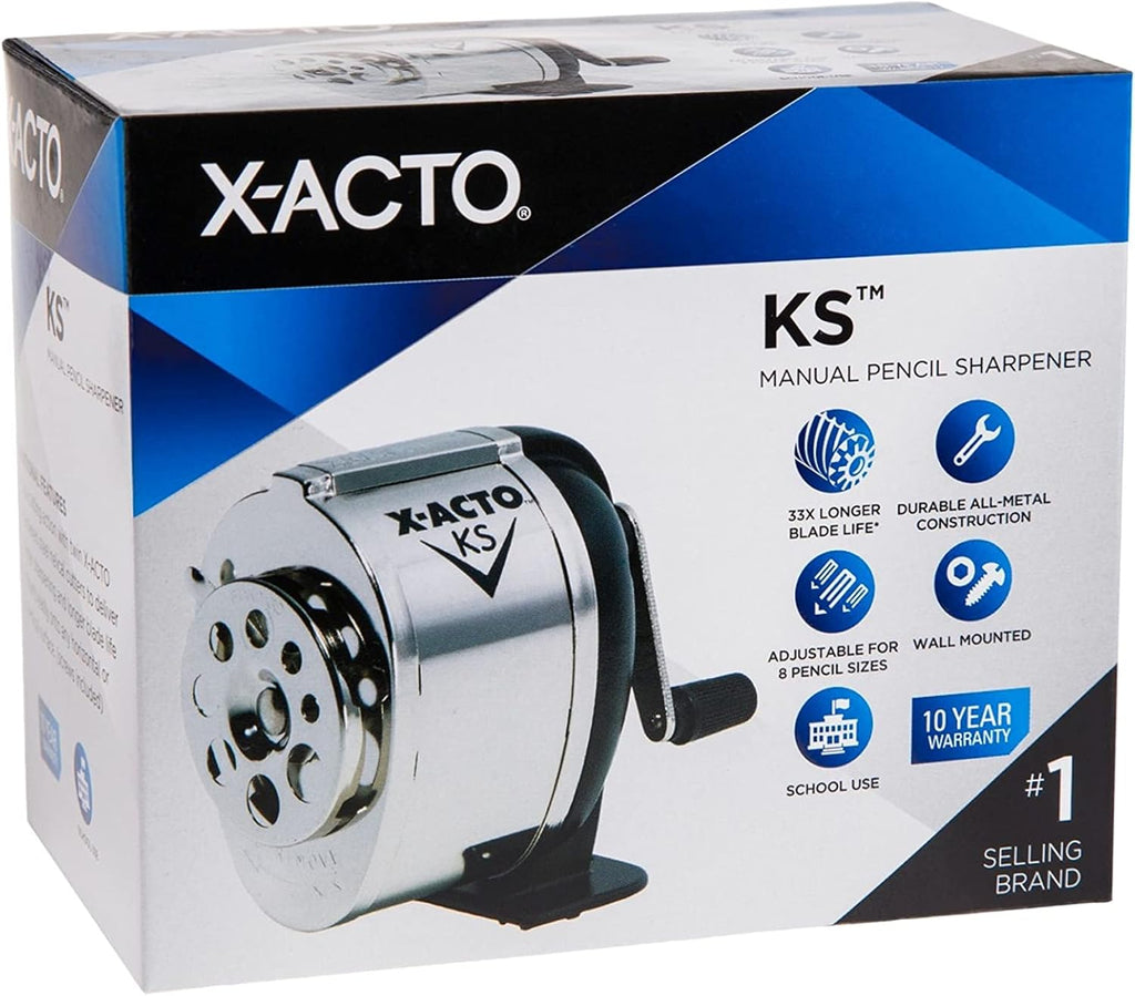 X-ACTO: KS Manual Pencil Sharpener (Mountable, Adjustable, 8 Pencil Sizes)
