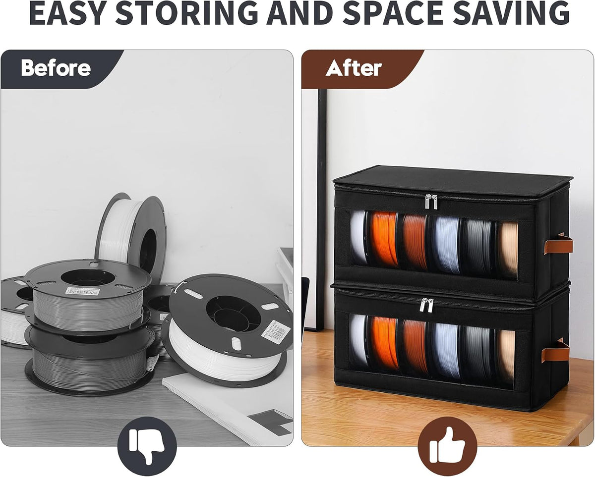 Qozary Filament Storage Box, 4 Pack Filament Container for 3D Printing
