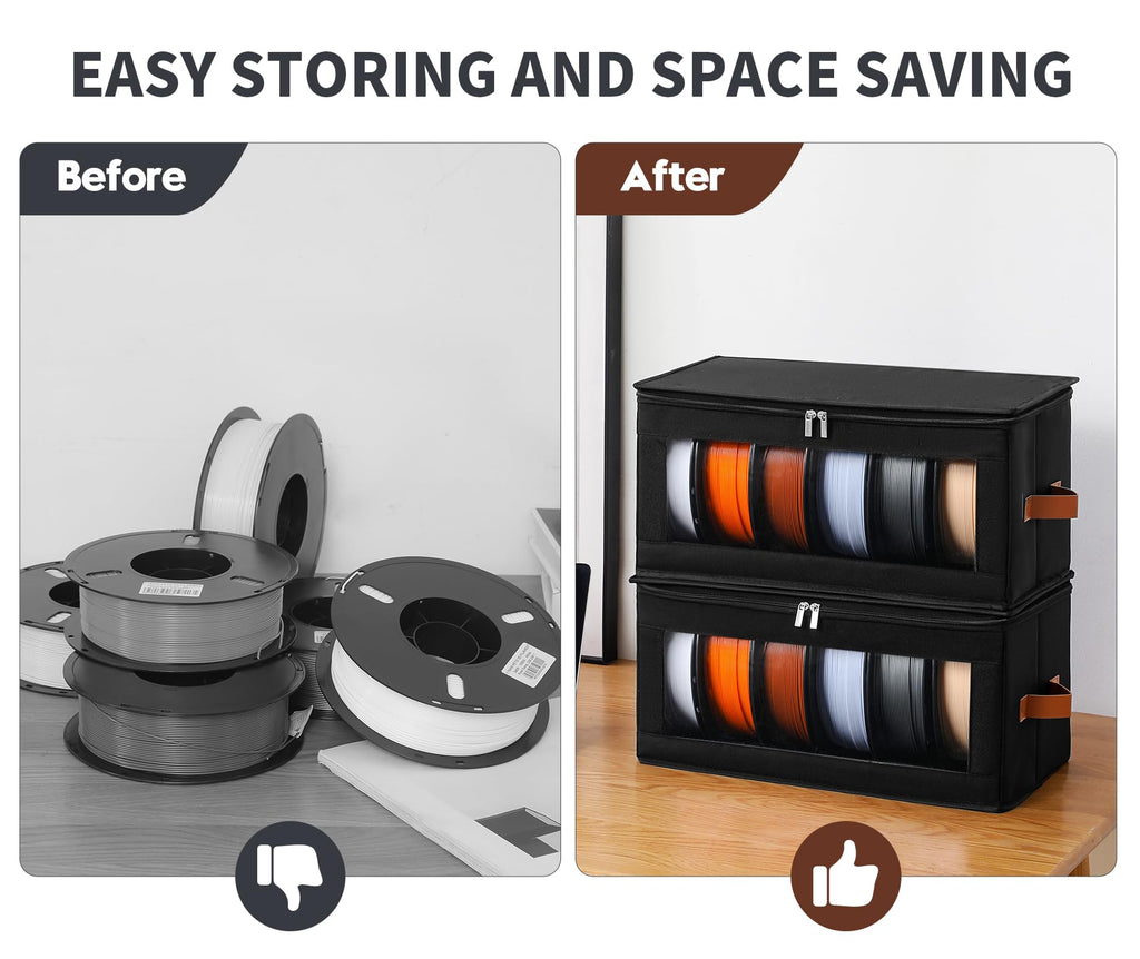 Qozary Filament Storage Box, 4 Pack Filament Container for 3D Printing