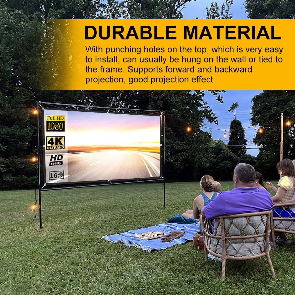 Projector Screen, 4K HD Home Movie Projection Screen 100 Inch