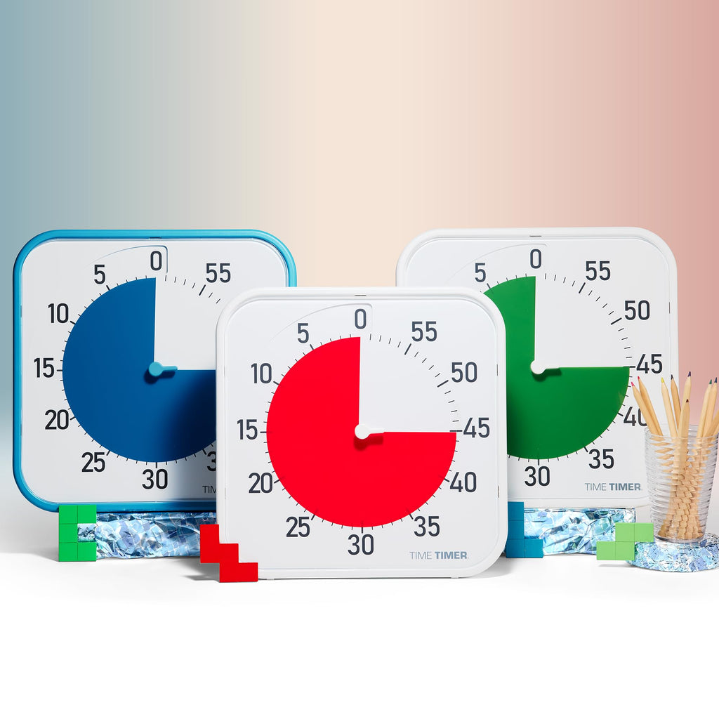 TIME TIMER 12 inch Visual Timer 60 Minute Kids Desk Countdown Clock with Dry Erase Activity Card, Also Magnetic for Classroom, Homeschooling Study Tool, Task Reminder, Home and Kitchen Timer