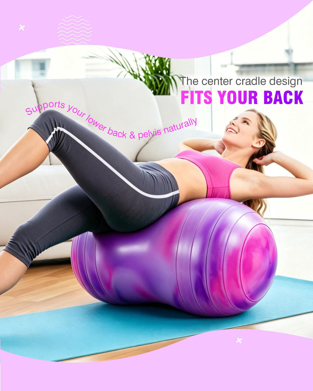 ZOOJOY Peanut Ball for Kids and Adults, 18/20Inch Anti-Burst Exercise Ball