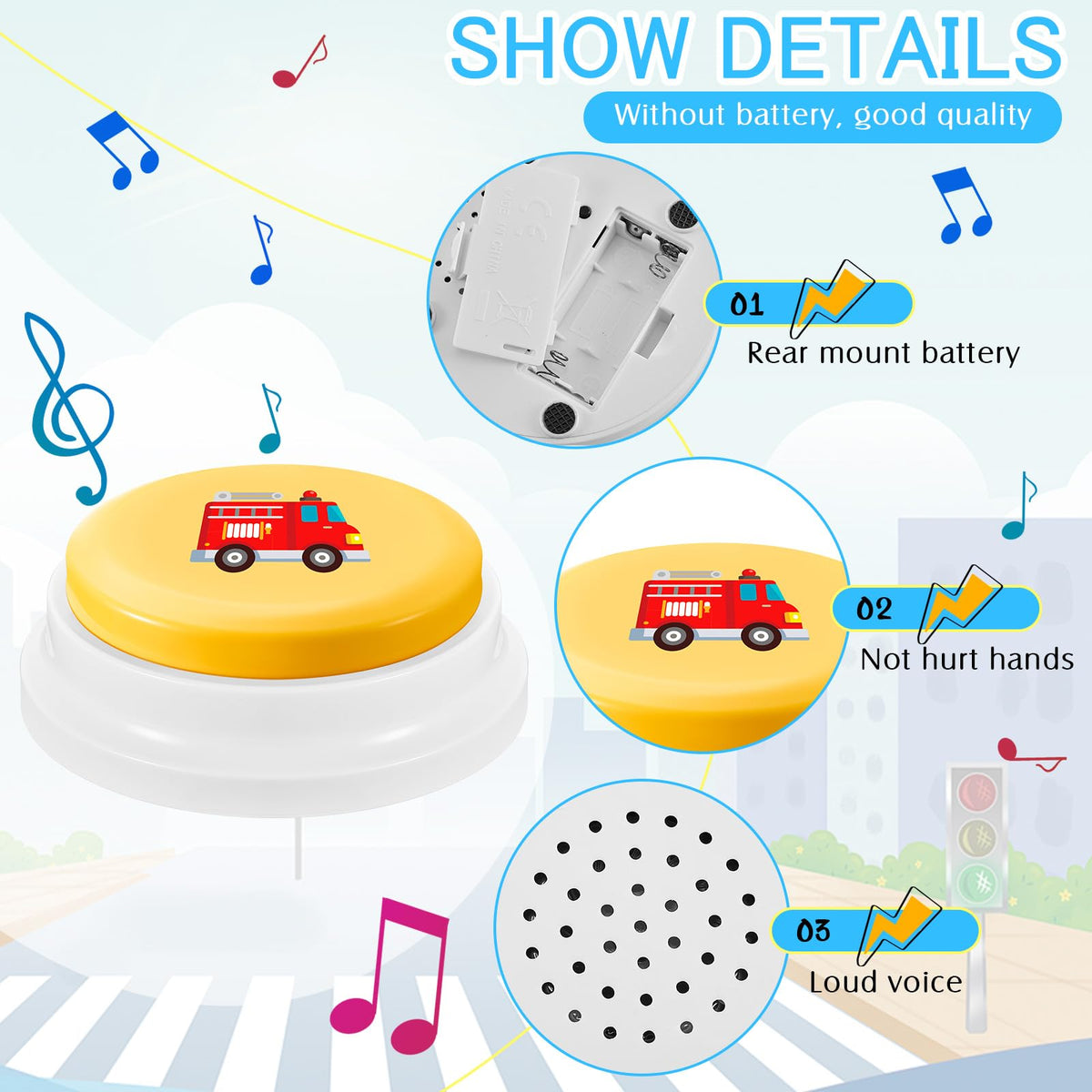 Syhood 8 Pcs Animal Sounds Buzzer for Trivia, Classic Style