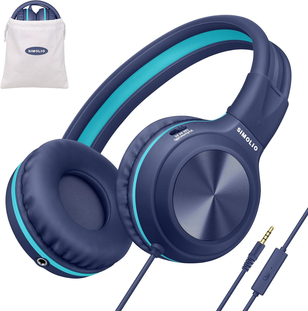 SIMOLIO Manyshare Kids Headphones with Mic, 3.5mm Wired School Headset