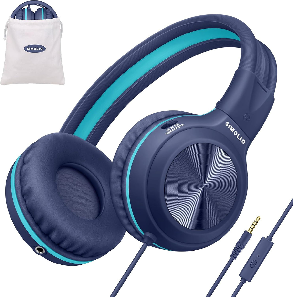 SIMOLIO Manyshare Kids Headphones with Mic, 3.5mm Wired School Headset