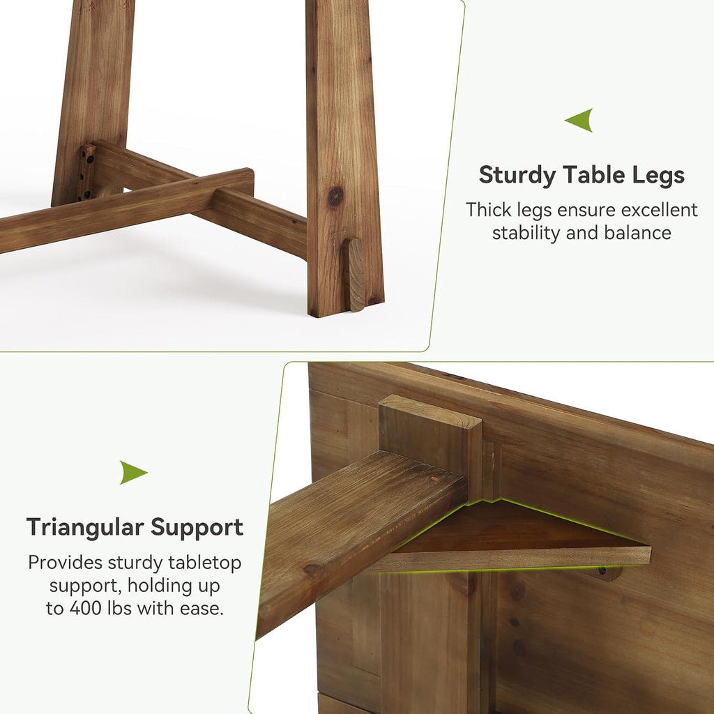LITTLE TREE 63-Inch Solid Wood Student Desk, Rustic Brown