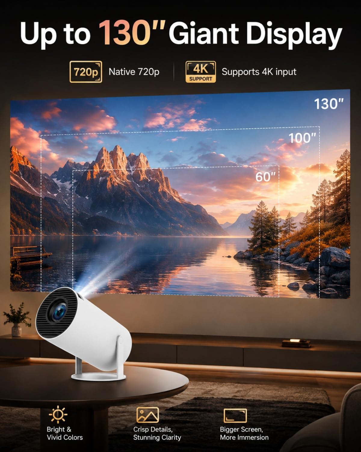 Smart Book Projector with 720p HD Display