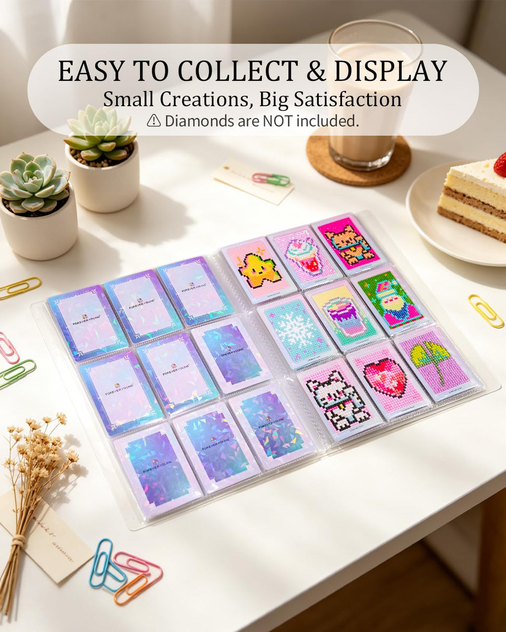 ForeverYoung Freestyle Mini Diamond Art Cards, No Pattern–Square, No Drills