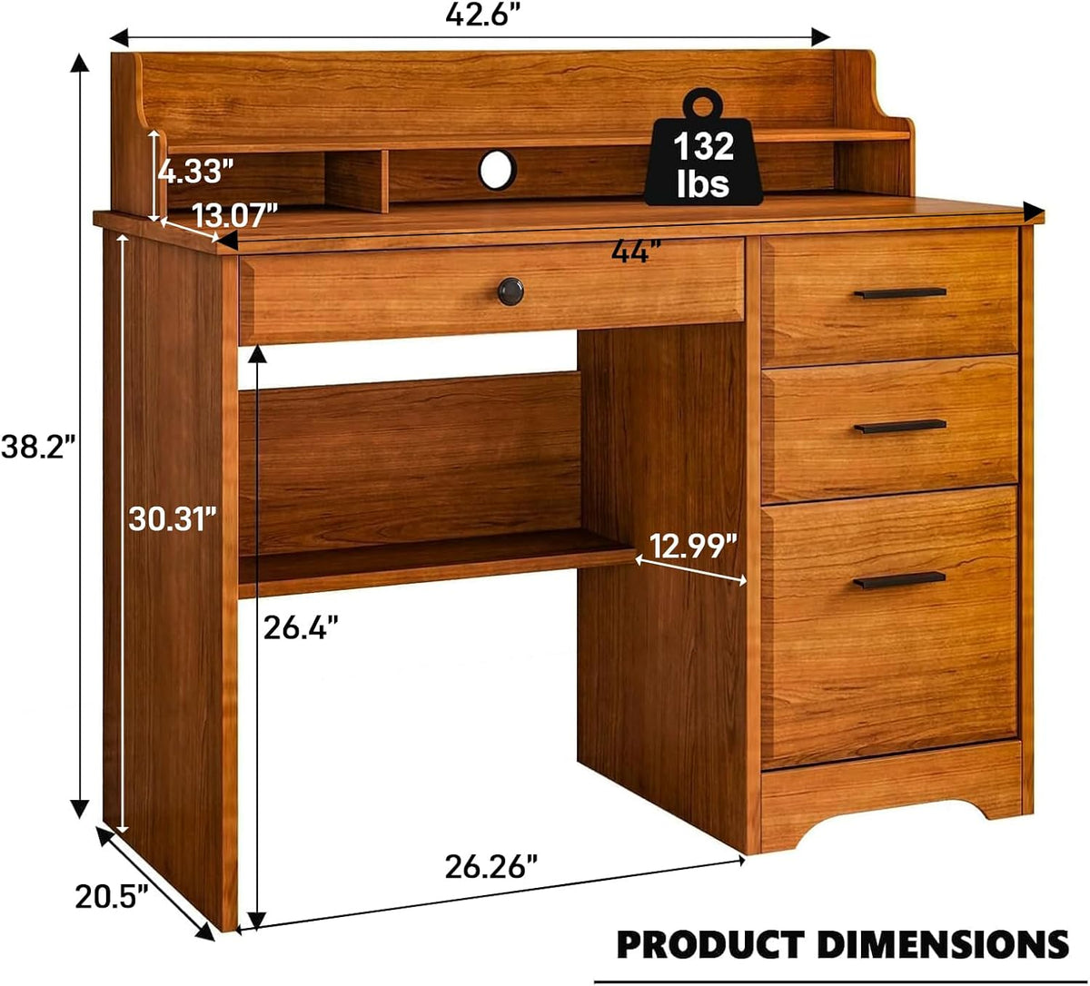 4 EVER WINNER 44-Inch Student Desk with Drawers