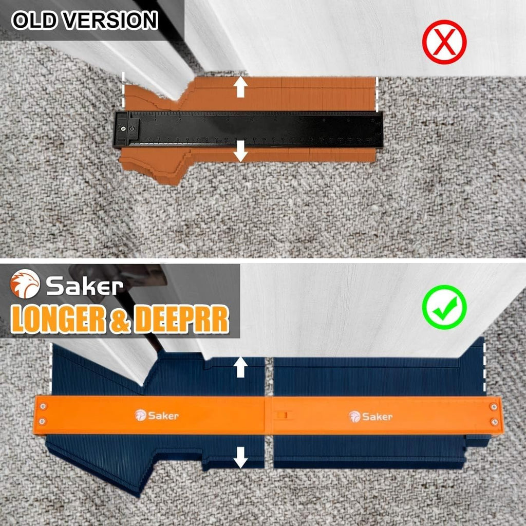 Saker Contour Gauge Duplication-Adjustable Lock-Precisely Copy Irregular Shape-Irregular Woodworking Tracing-Must Have Tool for DIY Handyman Men Husband Dad 10 Inch+5 Inch