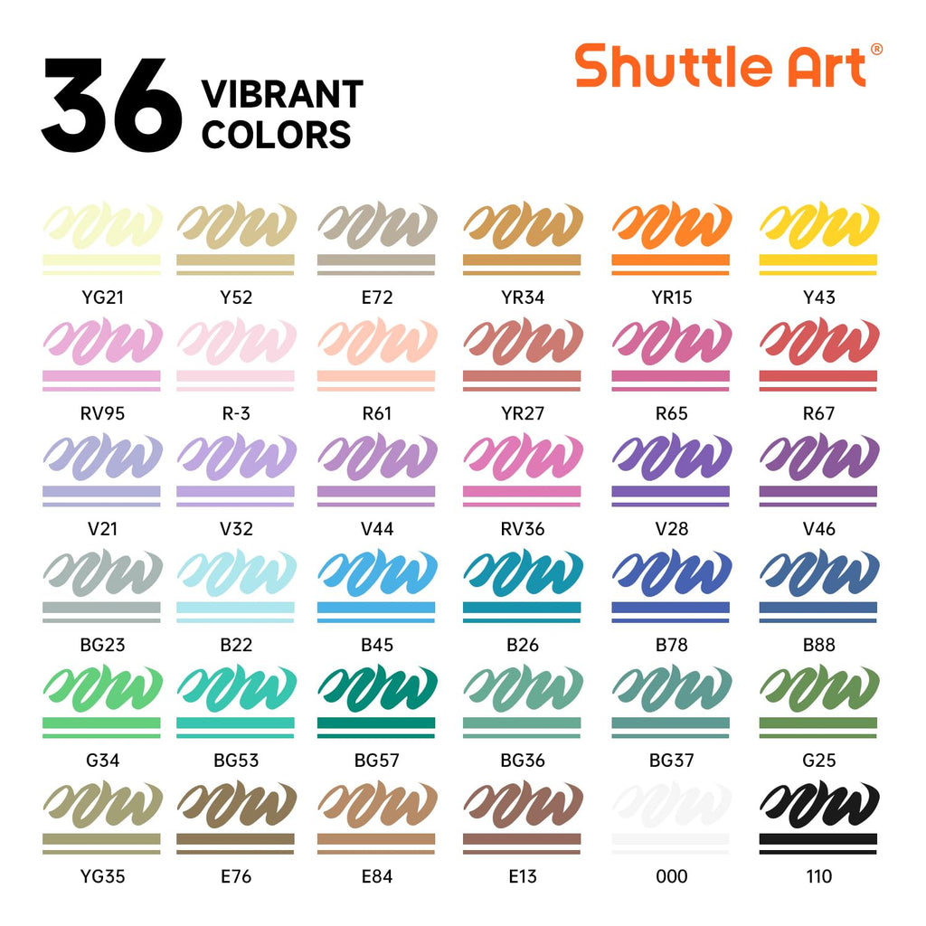 Shuttle Art 96 Colors Dual Tone Refillable Acrylic Markers with 100 Refills