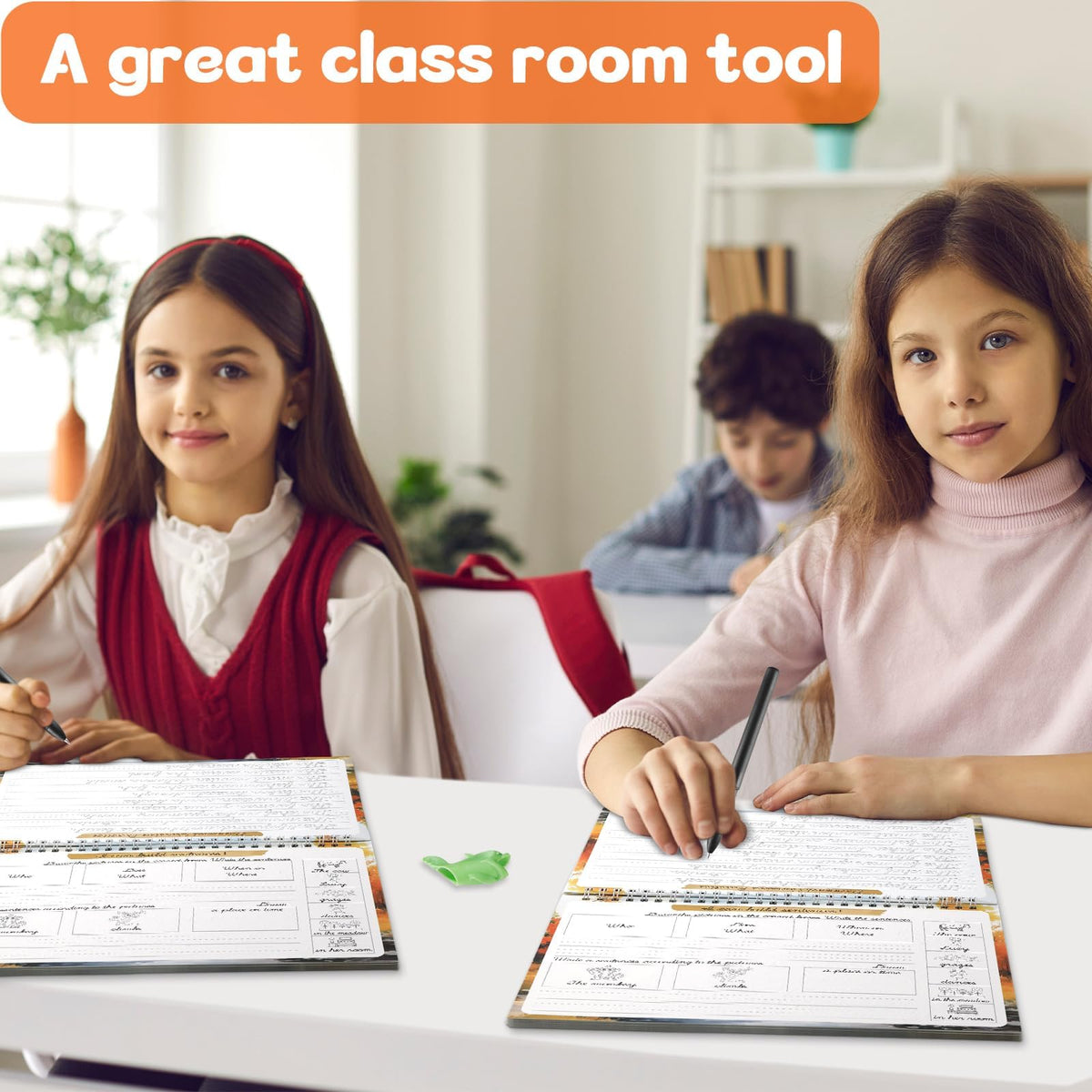 Grooved Cursive Handwriting Workbook Magic Reusable Grooved Cursive Handwriting Practice Guided Tracing with Disappearing Ink Pens for Beginners Kids Learning Activities Supplies (Letters)