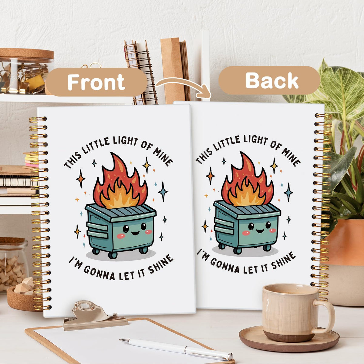 Funny Black Cat Spiral Notebook,Office Notebooks for Work