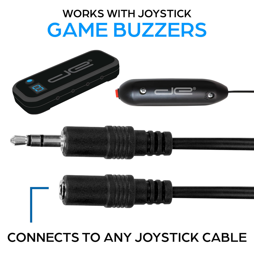 Digital Energy Handheld Game System - Console Displays First Buzz-in - Great for Jeopardy, Family Feud, Trivia and Buzzer Games - Console with 4 Joystick Buzzers