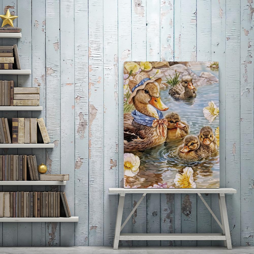 VICESESE 5D Diamond Painting Kit for Adults 12x16 Inch Diamond Art Set Cute Duck Animal Diamond Painting DIY Diamond Art Full Drill Crystal Painting for Home Wall Decor