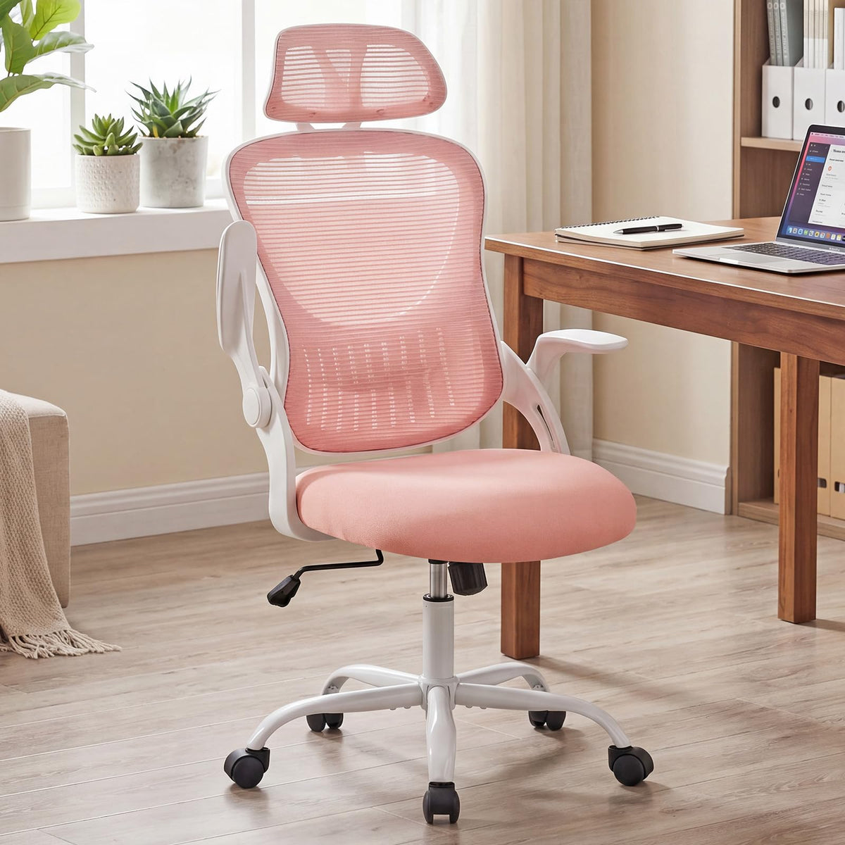 HAPPYMONT Ergonomic Mesh Desk Chair with Headrest (Multiple Colors)