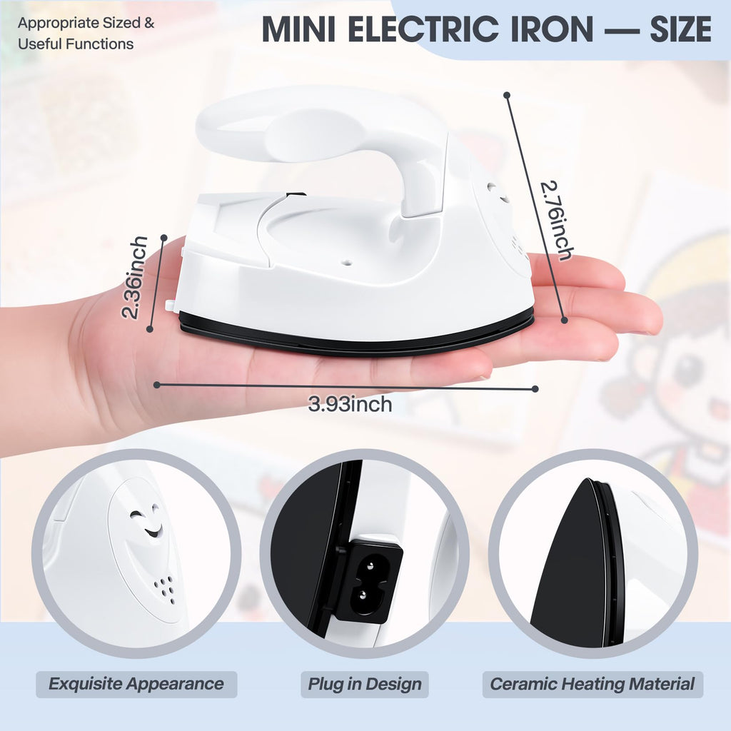 Mini Heat Press Portable Craft Iron For Fuse Beads, Black
