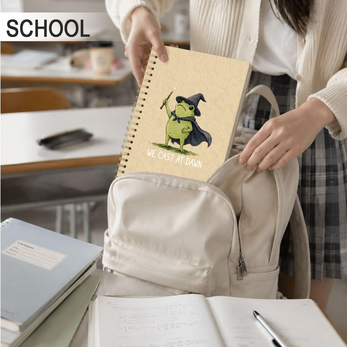 Frog Notebook, Frog Office Supplies, Cute Spiral Journal for Teens