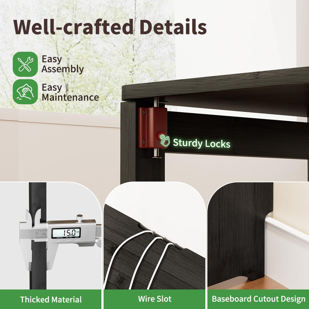 Dezyfurni Bamboo Folding Student Desk with Storage