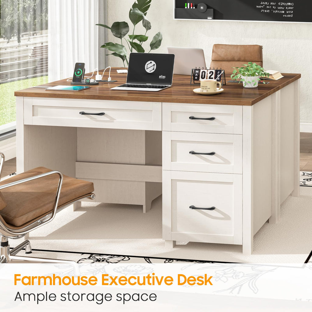 Vabches 47-Inch Student Desk with Drawers