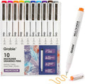 Grabie Micro Fineliner Pens, 10 Multicolor Waterproof Drawing Pens