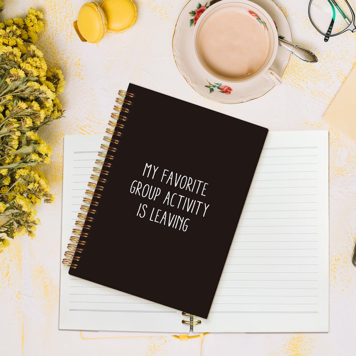 Funny Black Cat Spiral Notebook,Office Notebooks for Work