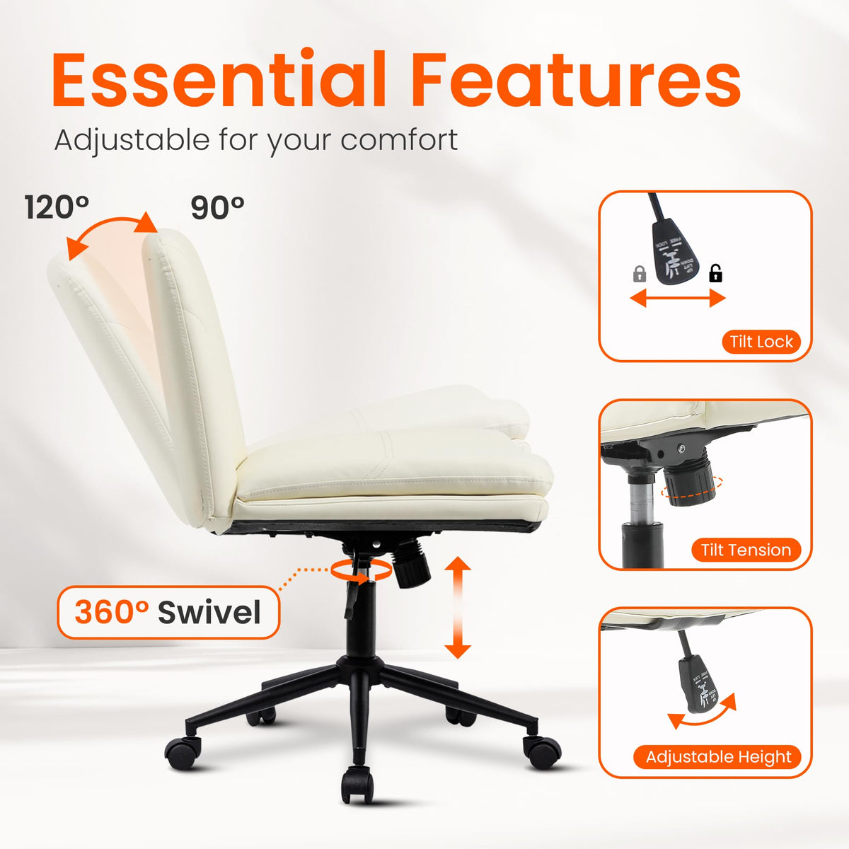 Orange Factory Wide Criss-Cross Study Chair (Multiple Styles)