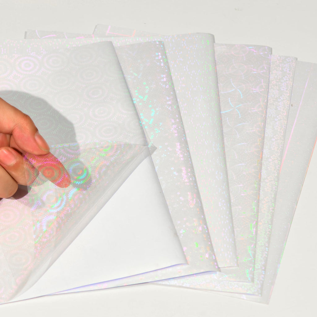 36 Sheets Holographic Laminating Sheets Clear Self Adhesive Sticker Paper