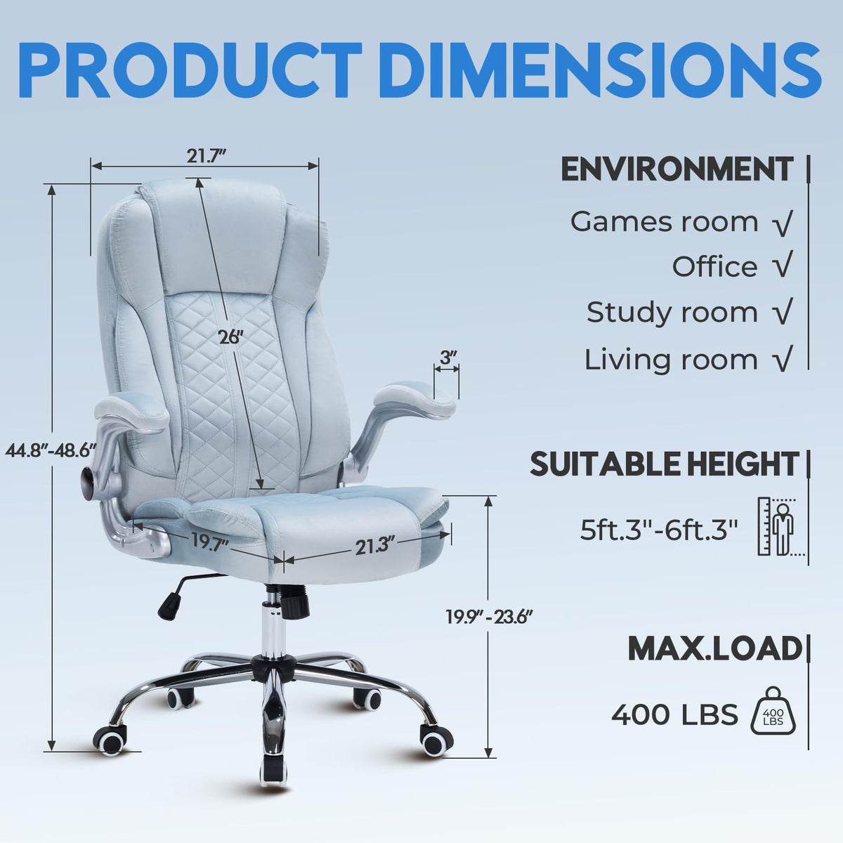 HESL 350 lb High-Back Executive Desk Chair (Multiple Colors)
