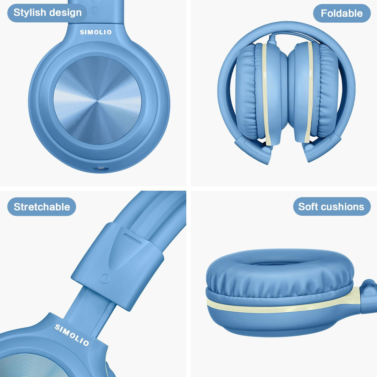 SIMOLIO Manyshare Kids Headphones with Mic, 3.5mm Wired School Headset