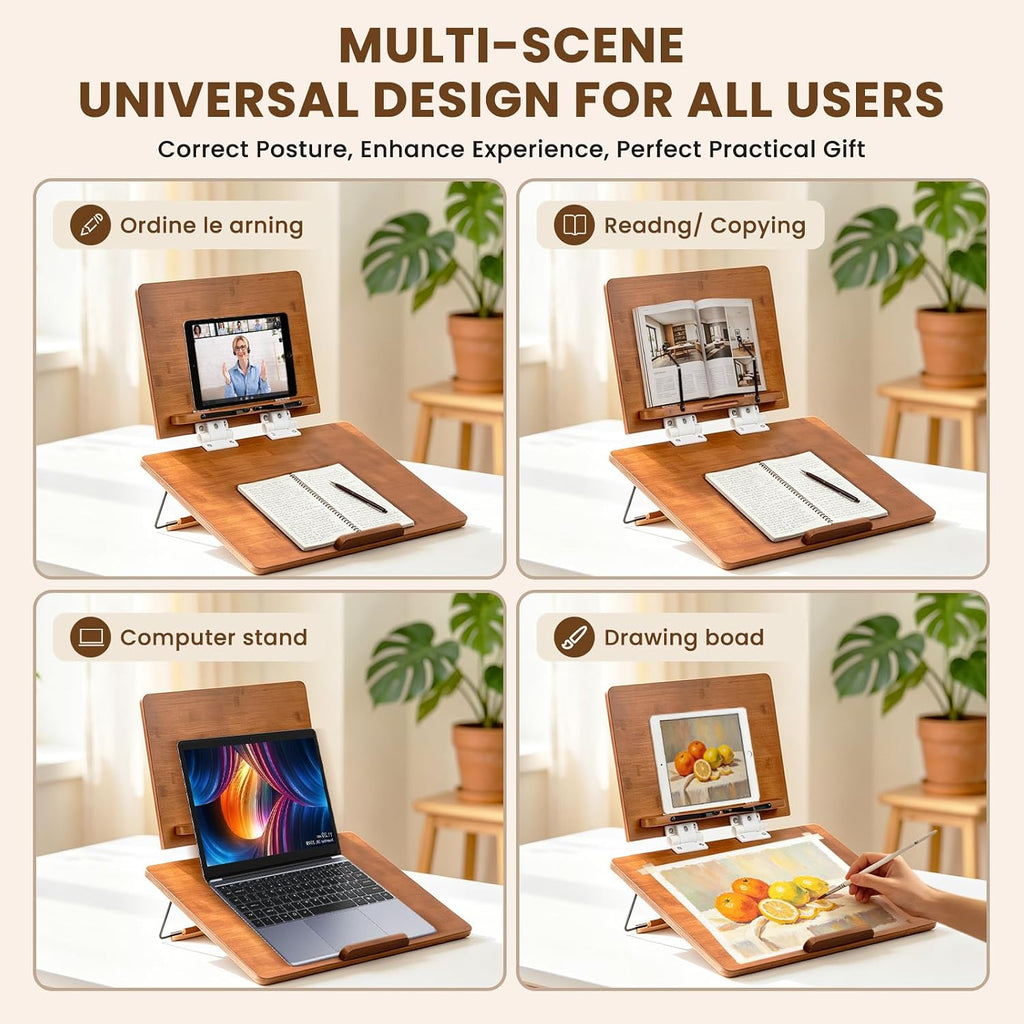 Ergonomic Double Layer Adjustable Slant Board for Writing (Tea Color)
