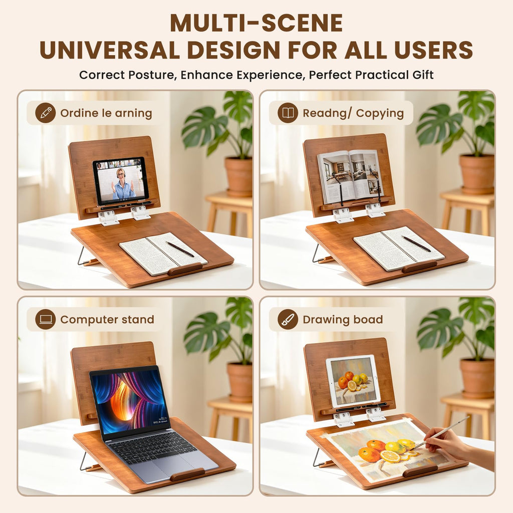 Ergonomic Double Layer Adjustable Slant Board for Writing (Tea Color)