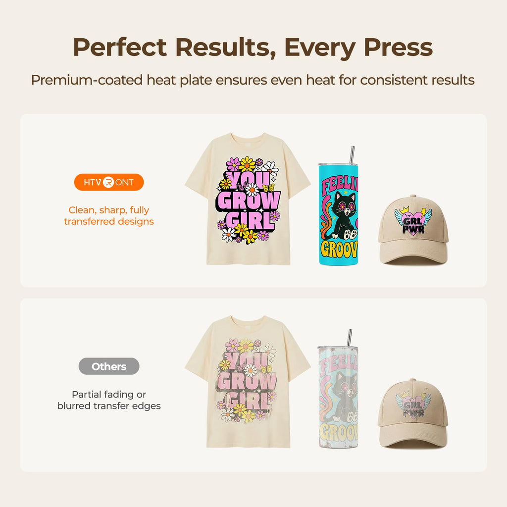 HTVRONT Heat Press Machine for T Shirts 12X10 with Pressure Display | Portable Heat Press with Heats Up Fast & Evenly H10 Heat Press Machines for HTV, Sublimation, Heat Transfer Projects