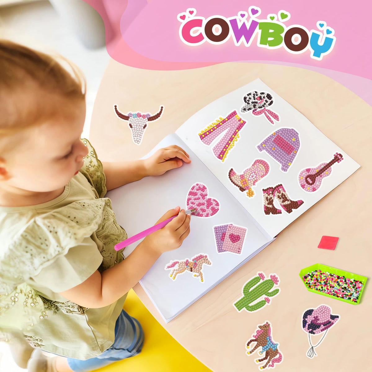 Labeol Diamond Art Kits for Kids Boys and Girls Ages 6-8-10-12 Easy to DIY Creative Diamond Art Sticker Craft by Numbers Kits for Kids and Adult Beginners (Animal)
