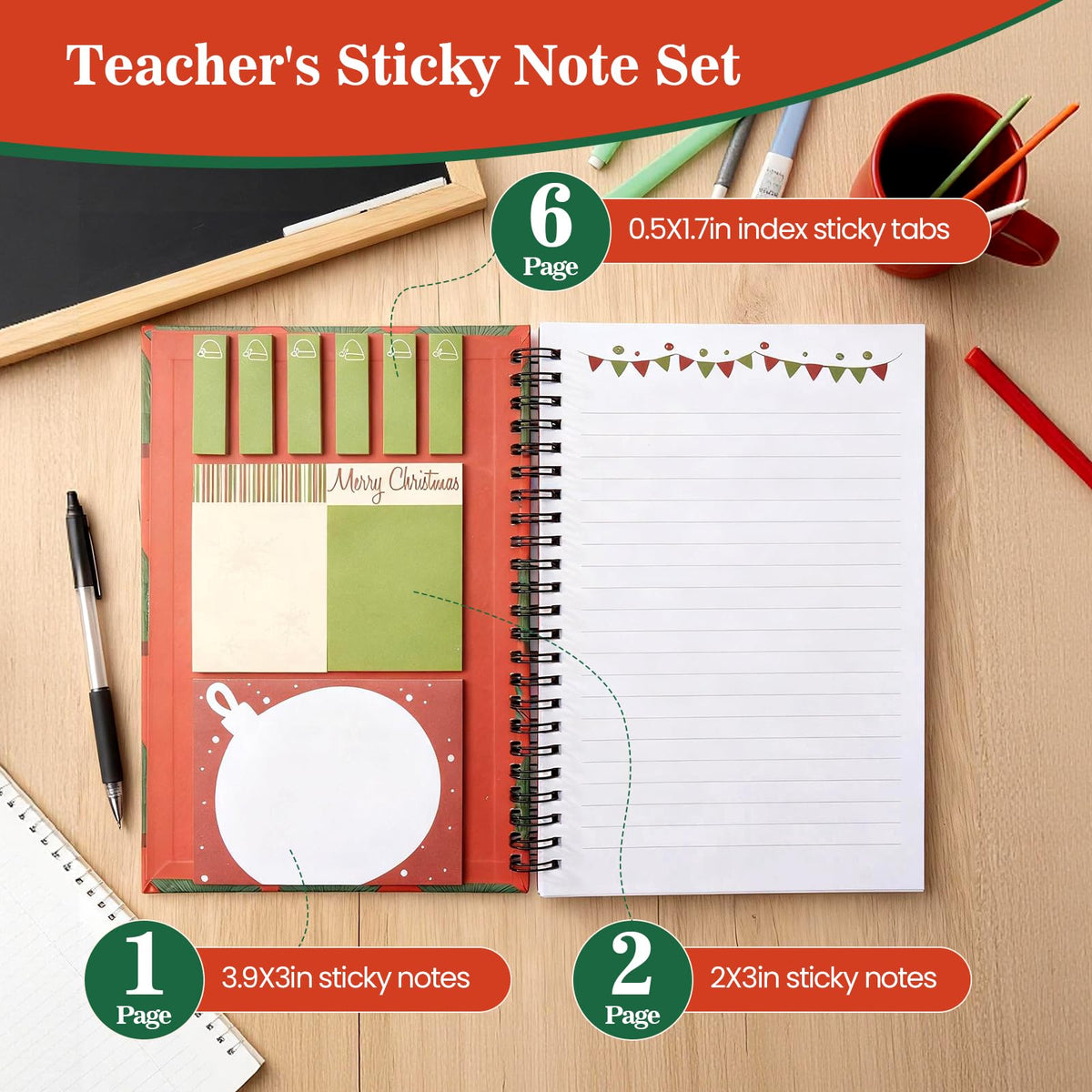 A5 Spiral Sticky Notebook,with 9 pads of decorated sticky notes and a handy notebook,for Bible study;Note Pads Teacher Appreciation Gift Writing Memo Pads School Office Supplies and Daily Life Organization (Daisy)
