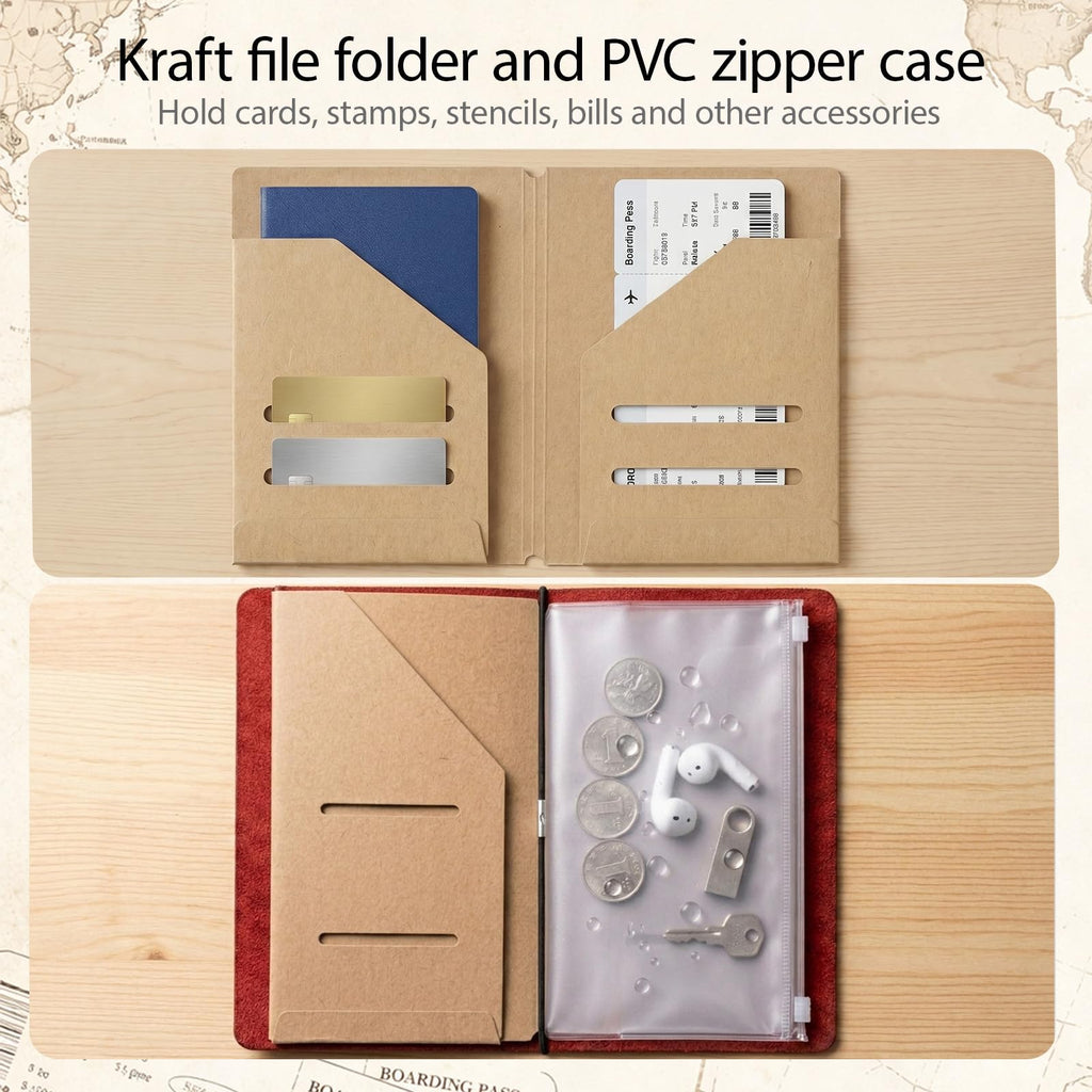 2PACK A5 Size Travelers Journal Notebook Accessories Inserts Kit