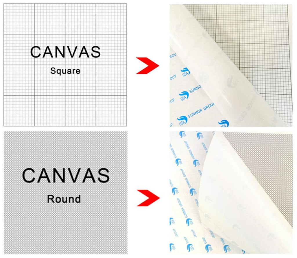 5Pcs/Lot 30x40CM Diamond Painting Canvas with Glue, Round/Square Blank Grid Canvas for Customized Art