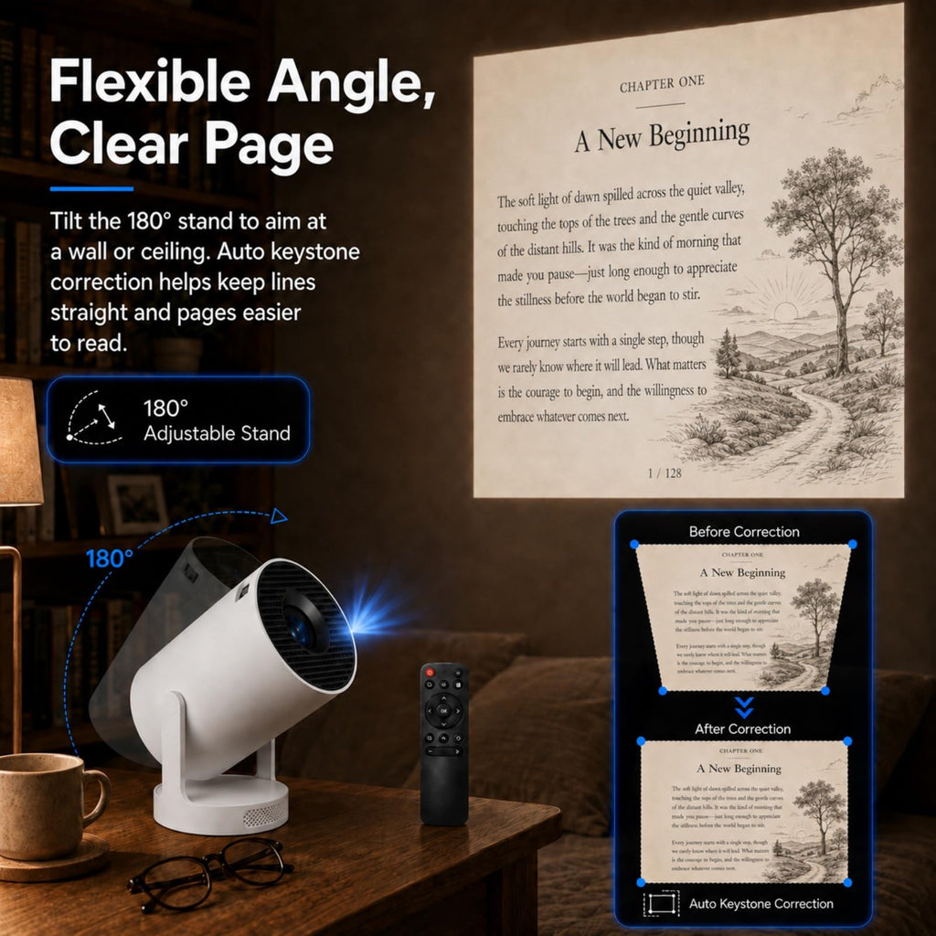 BookGlow Smart Reading Projector with Wireless Page Turner