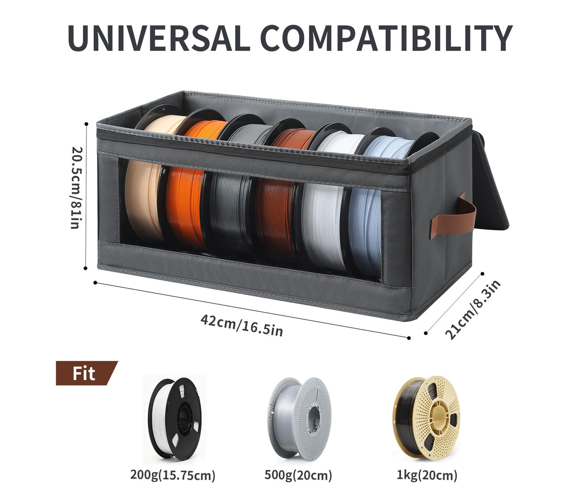 Qozary Filament Storage Box, 4 Pack Filament Container for 3D Printing