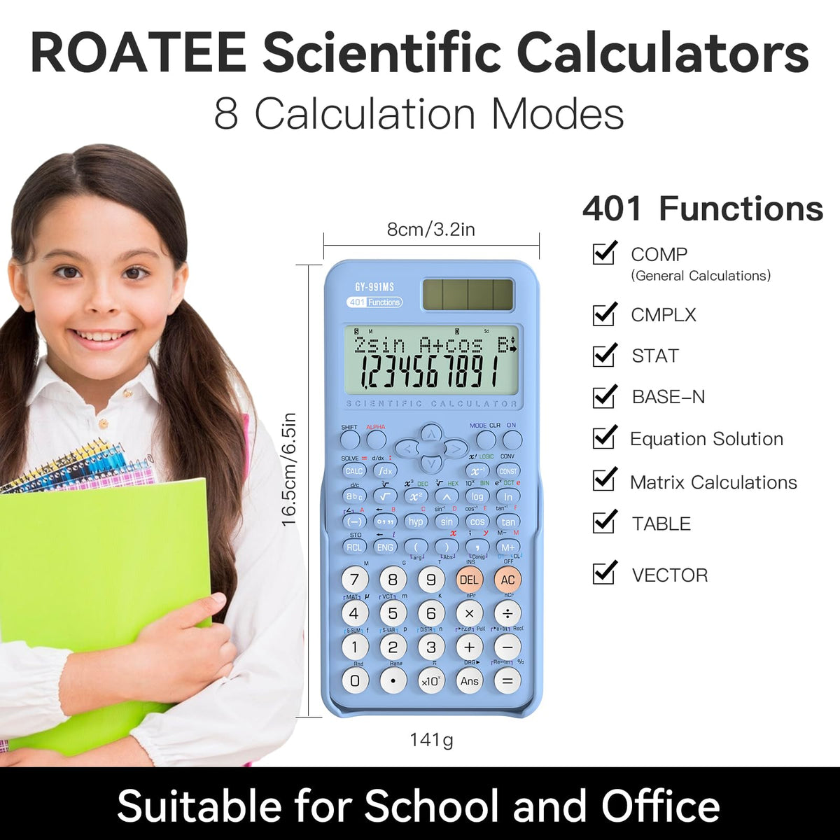 ROATEE 991ES MAX Scientific Calculator with Notepad